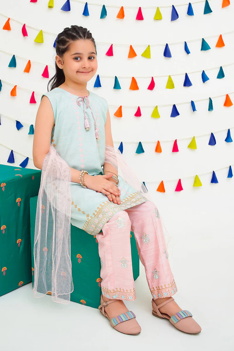 Cotton Silk Printed 3 Pc Suit