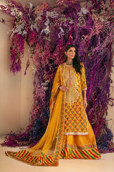 Yellow blockprinted Dress