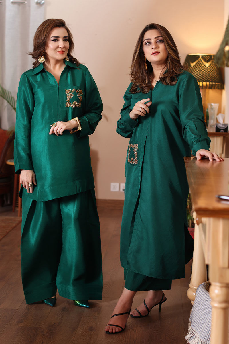 Ghania Zafar (Bottle Green - Short Shirt)