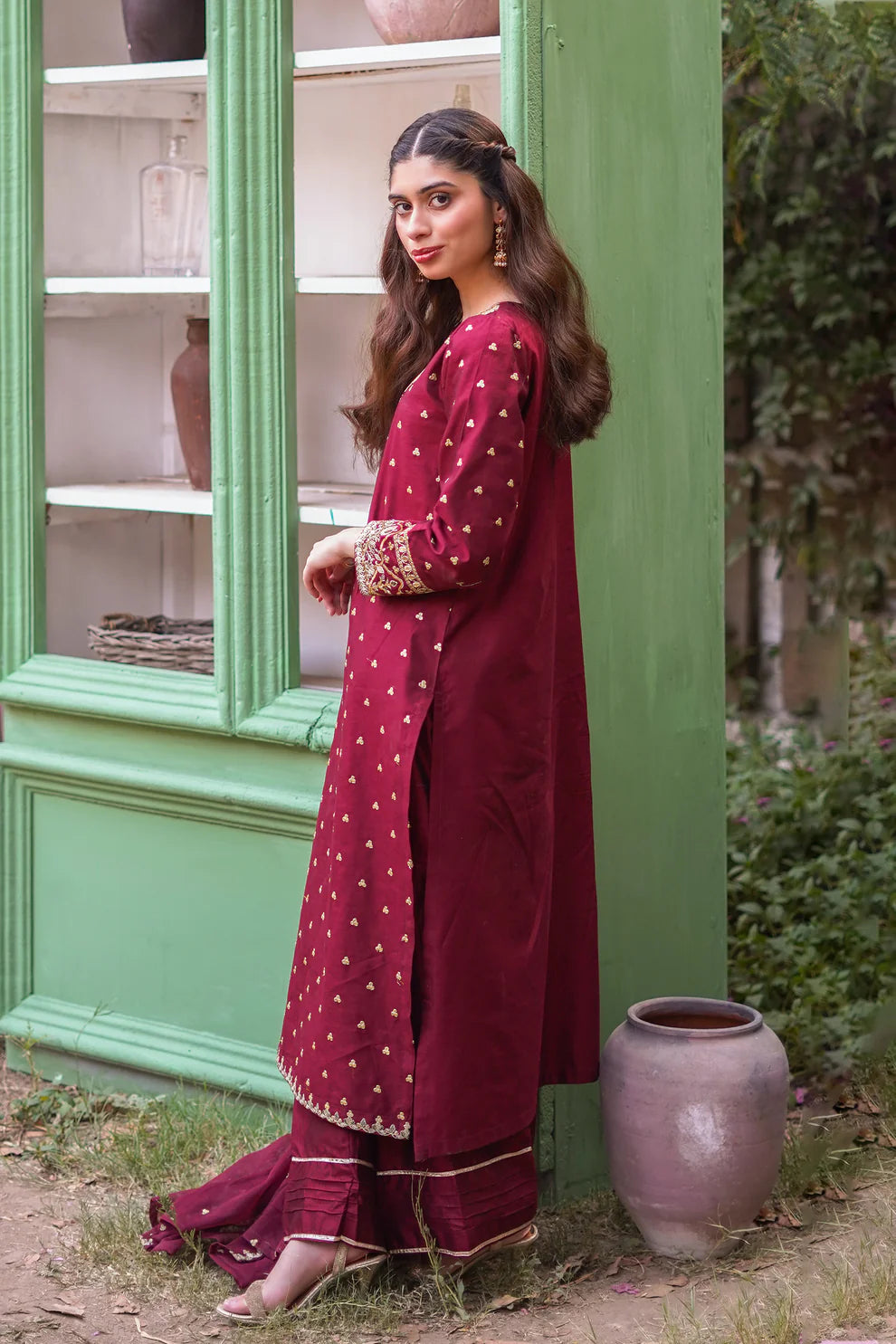 Baharaneh (Maroon) (3 PC)