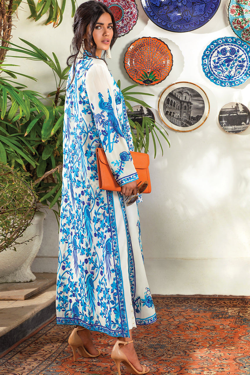White Chiffon Embroidered Cape