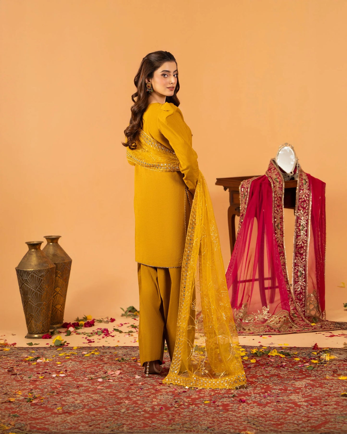2 Piece Plain Paper Cotton Suit Stitched