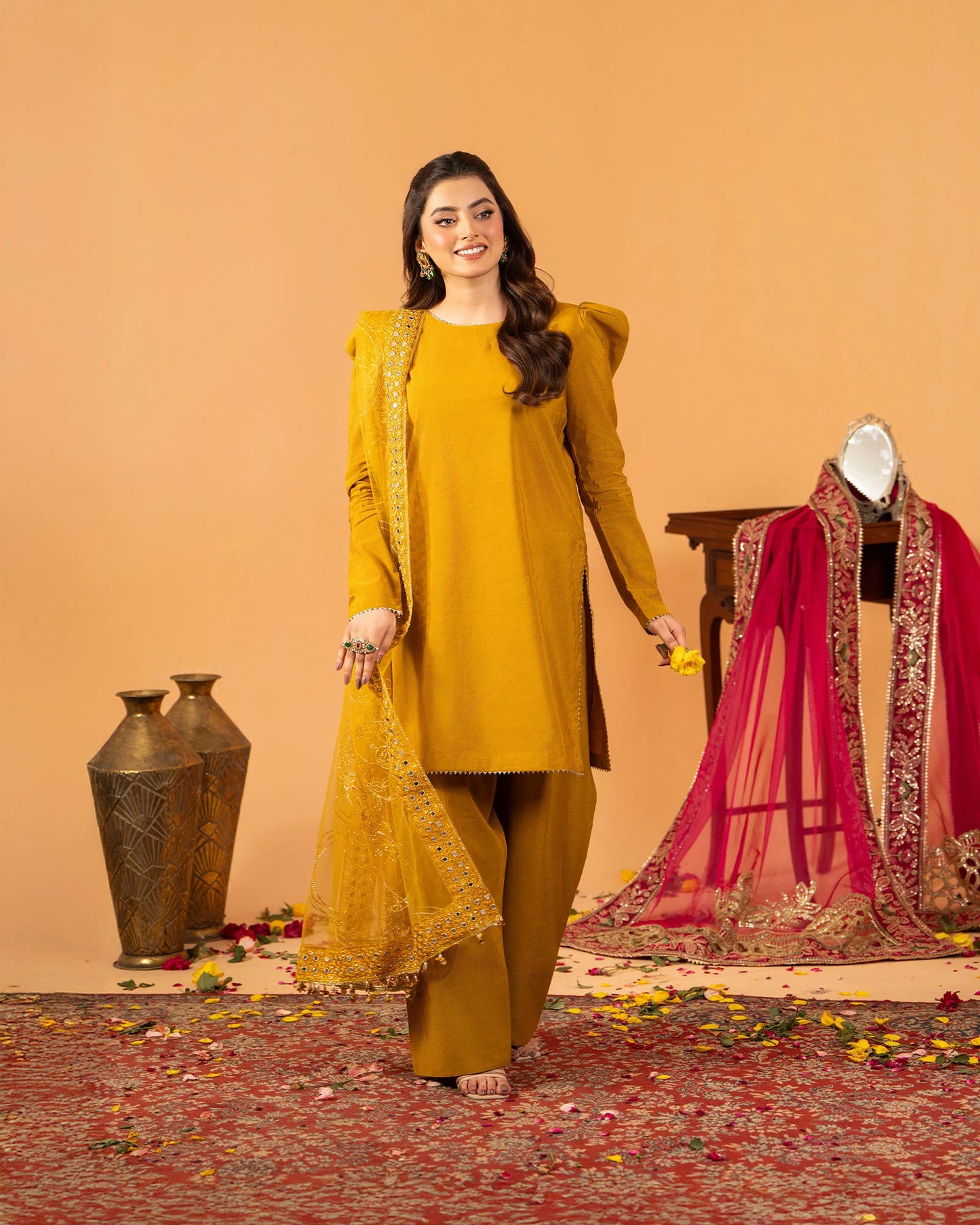 2 Piece Plain Paper Cotton Suit Stitched