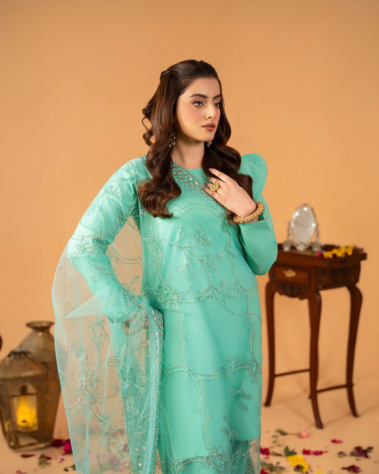 2 Piece Plain Paper Cotton Suit Stitched