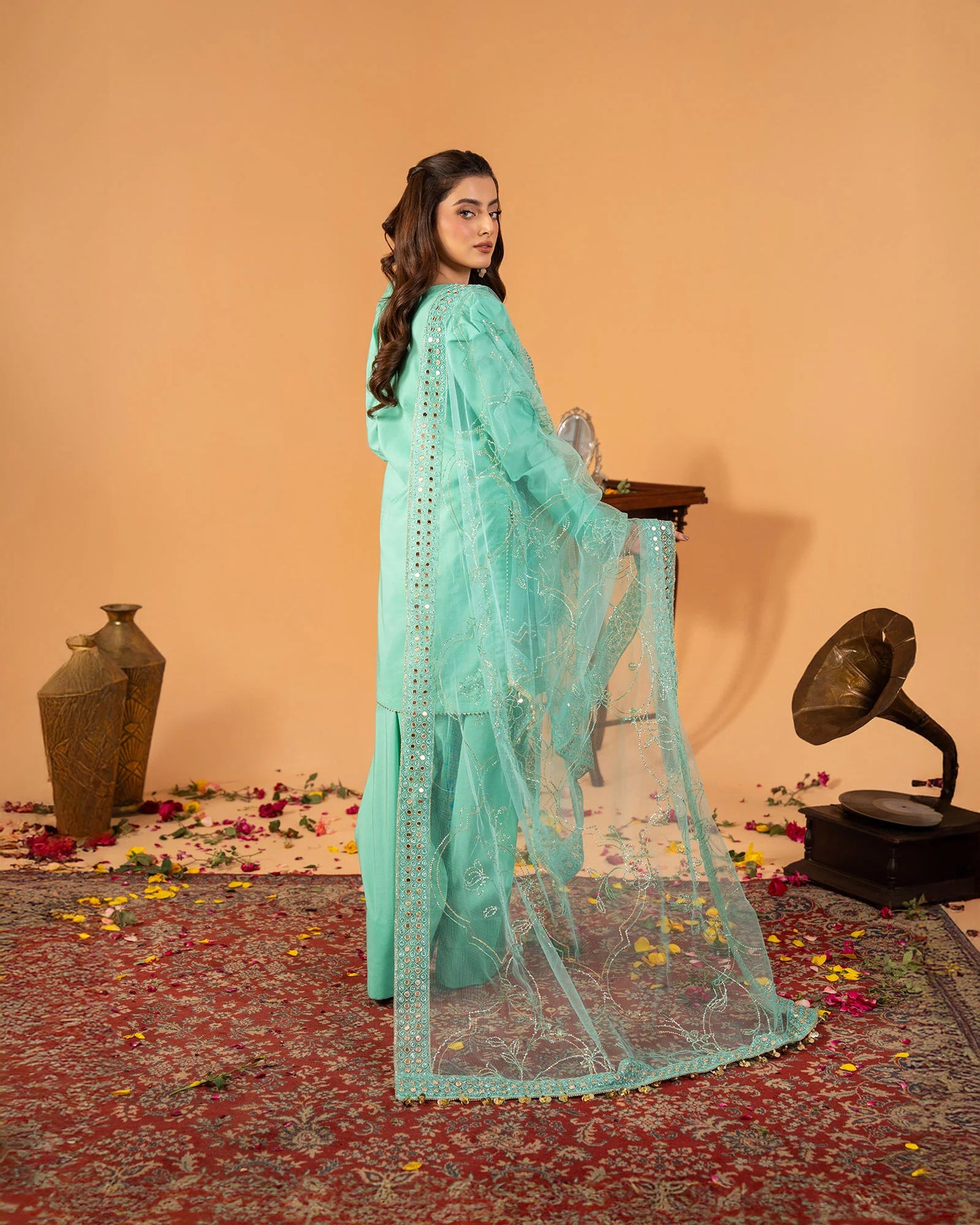 2 Piece Plain Paper Cotton Suit Stitched