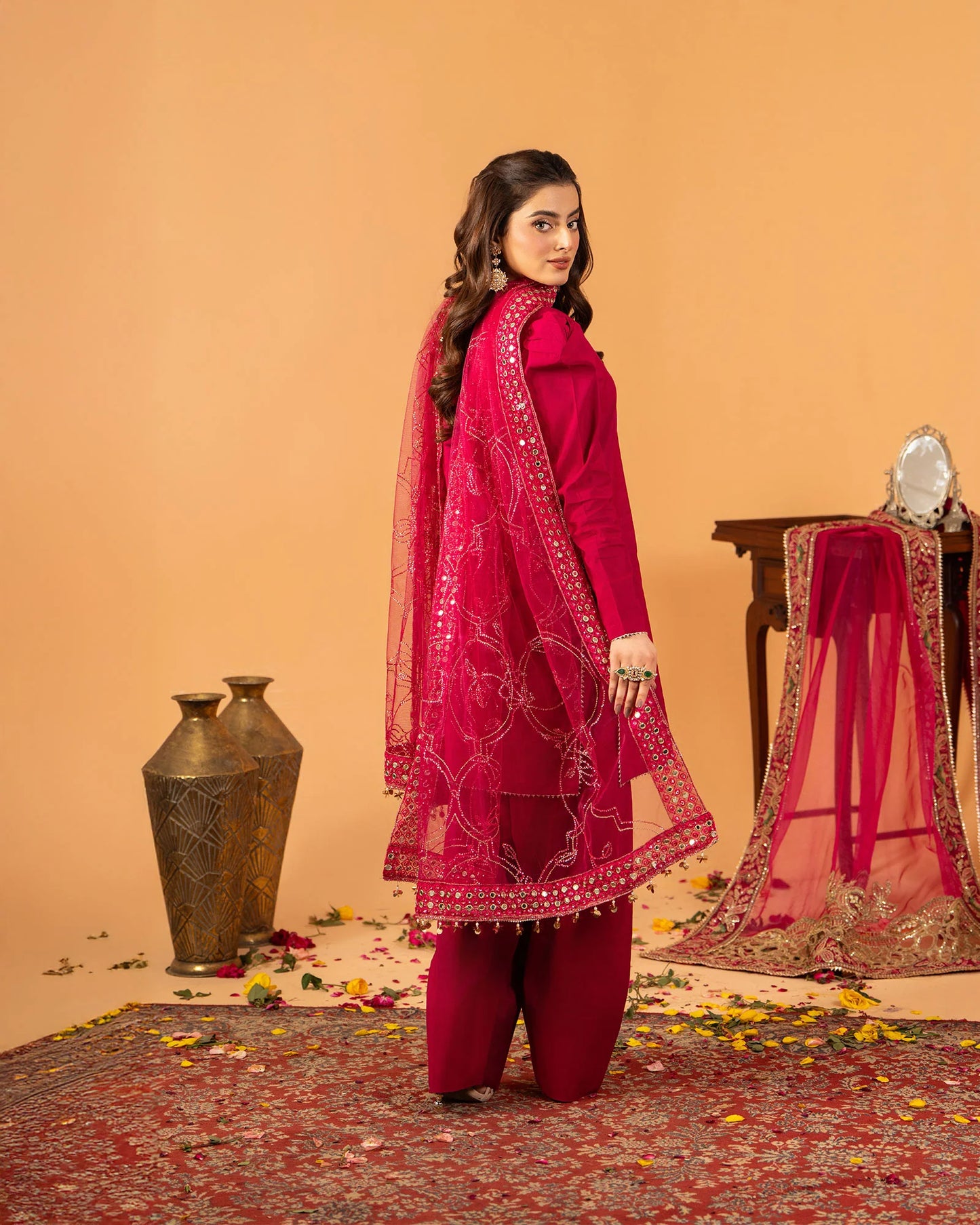 2 Piece Plain Paper Cotton Suit Stitched