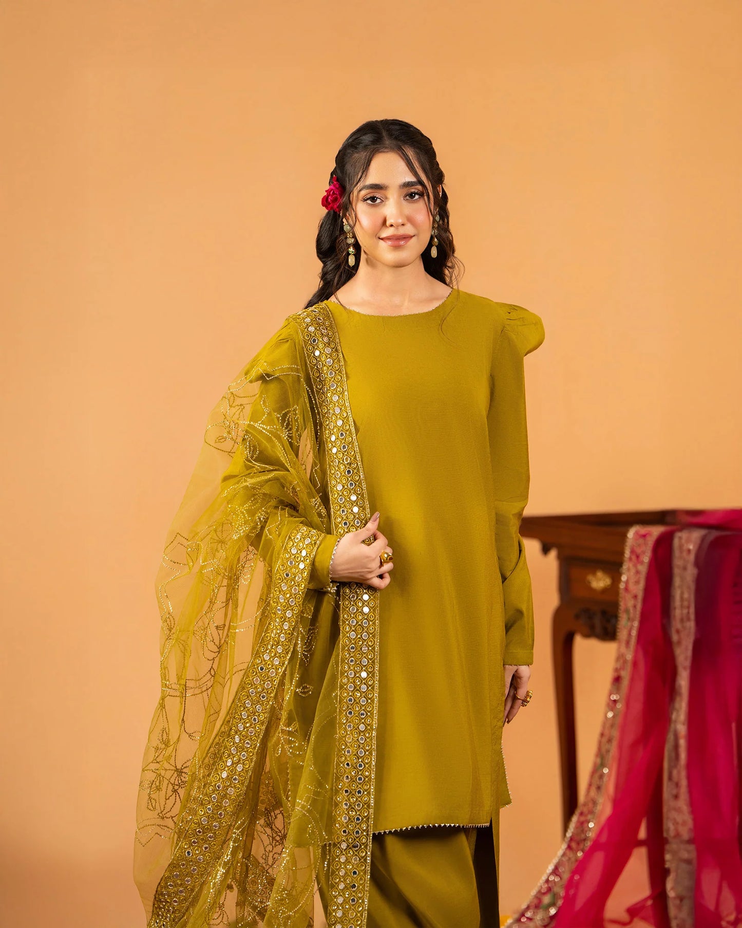 2 Piece Plain Paper Cotton Suit Stitched