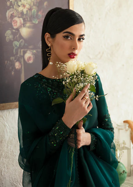 Bottle Green Raw Silk