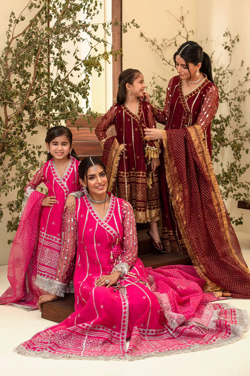 Lux Burgendy Kalidar Angrakha Combo