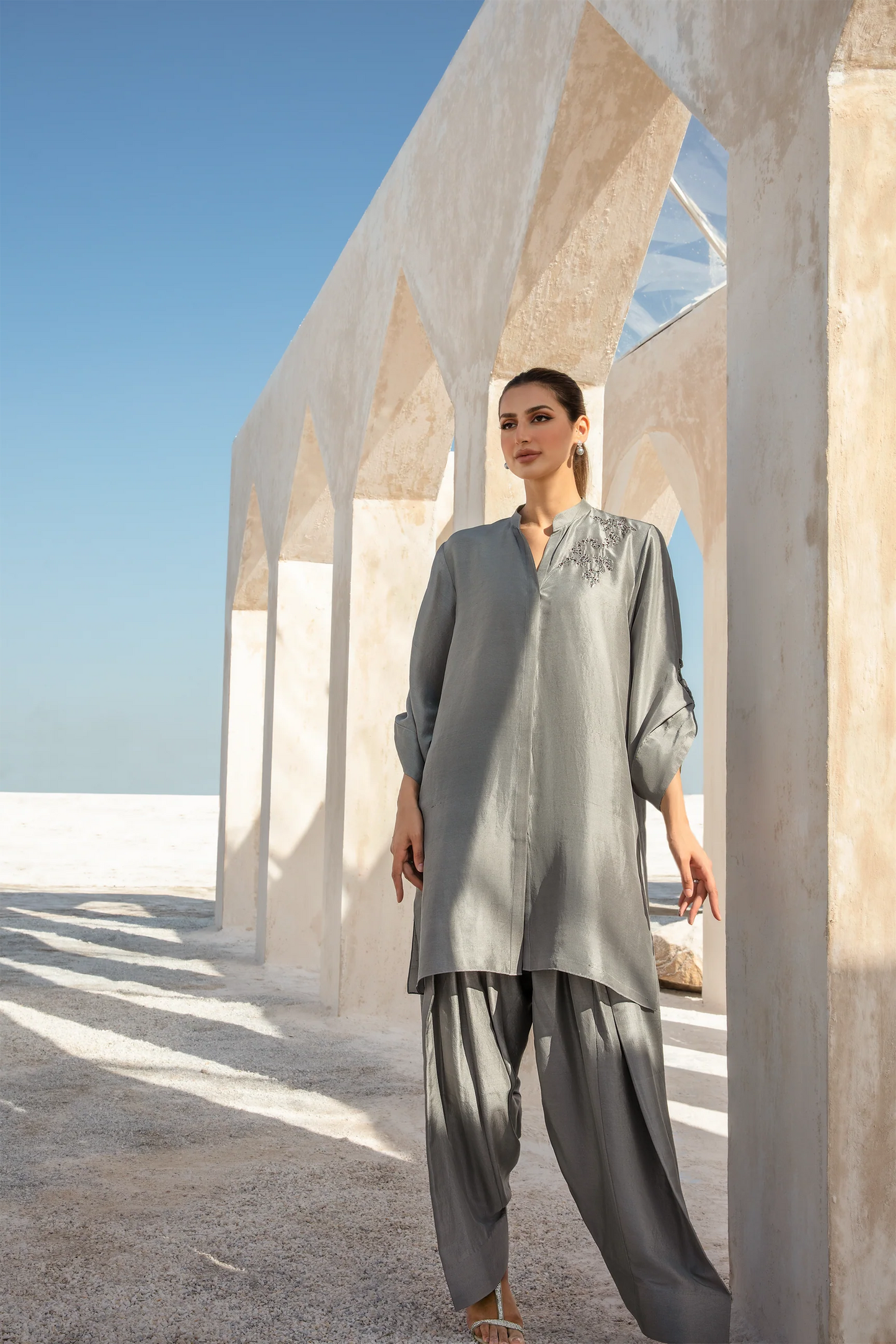 3 Piece Silver Grey Dress - Zeeeen