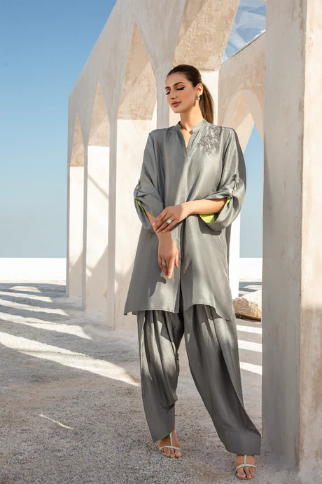 3 Piece Silver Grey Dress - Zeeeen