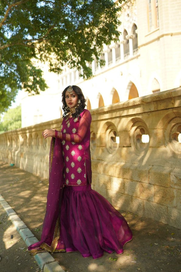 PURPLE GHARARA SHIRT