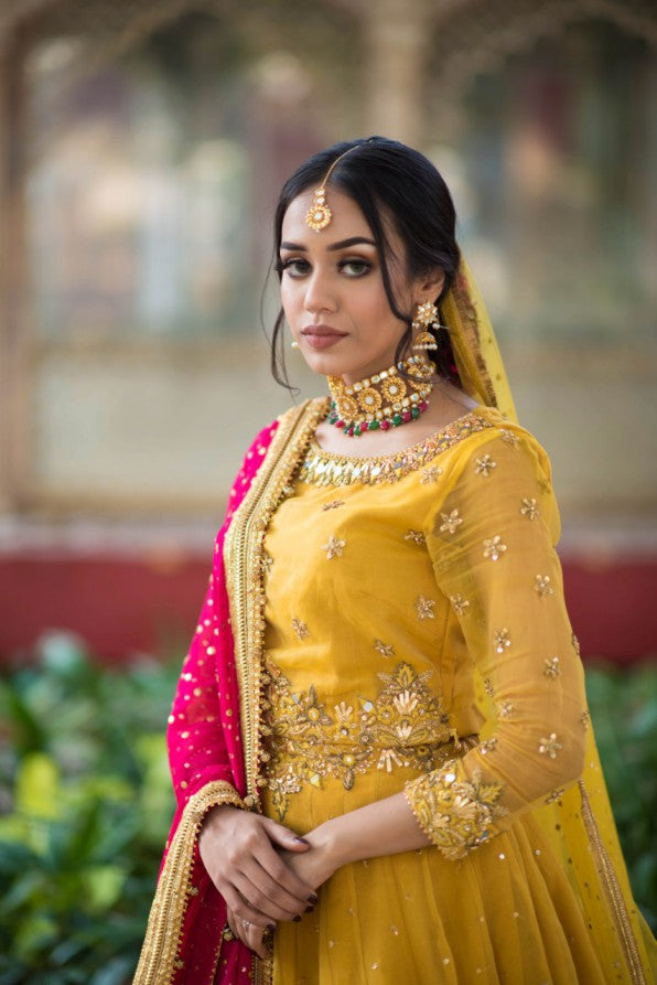 YELLOW LEHANGE CHOLI ( Mendhi dress)