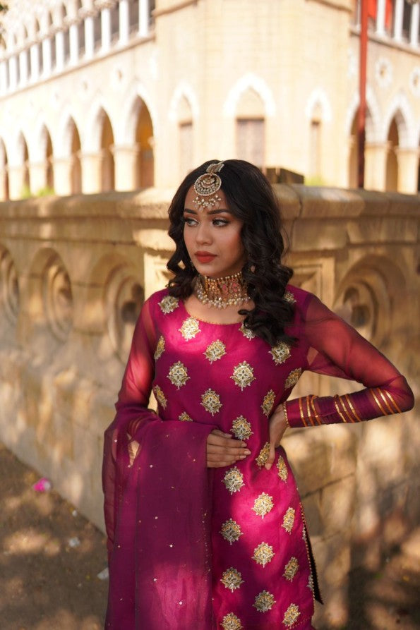 PURPLE GHARARA SHIRT