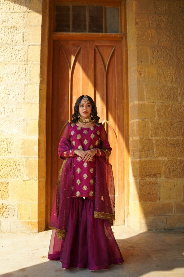 PURPLE GHARARA SHIRT