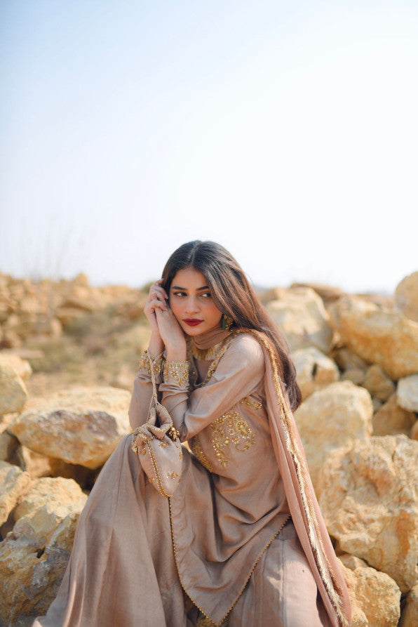 FAWN COTTON SILK DRESS