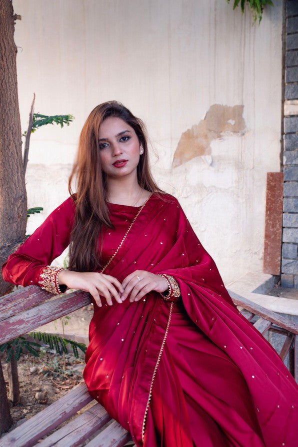 MAYON SILK SAREE IN MAROON COLO