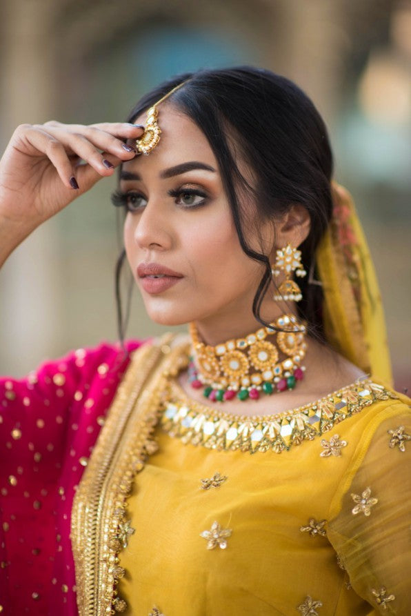 YELLOW LEHANGE CHOLI ( Mendhi dress)
