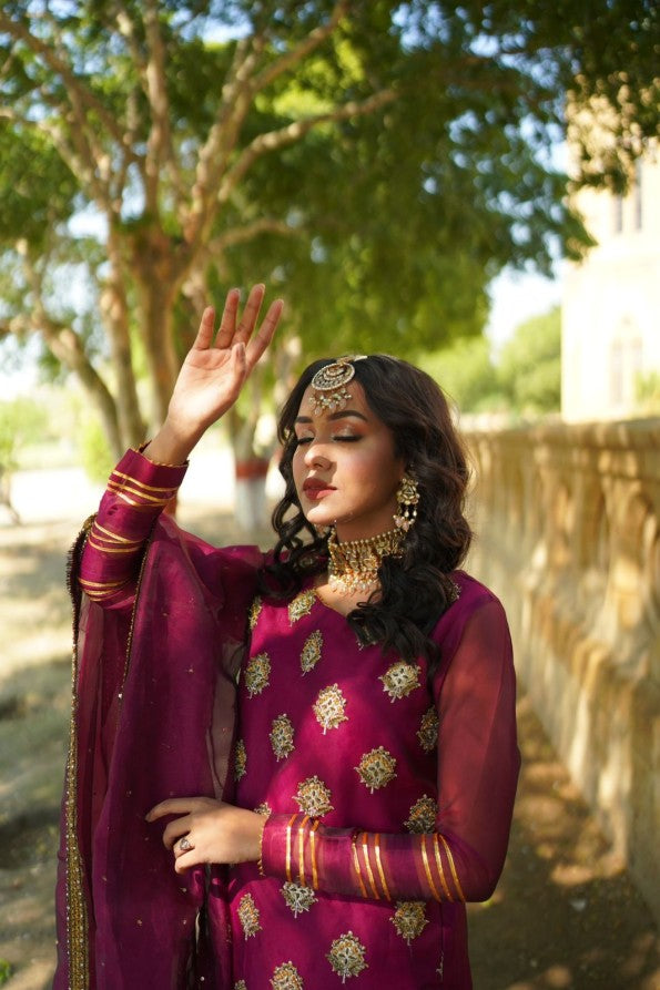 PURPLE GHARARA SHIRT