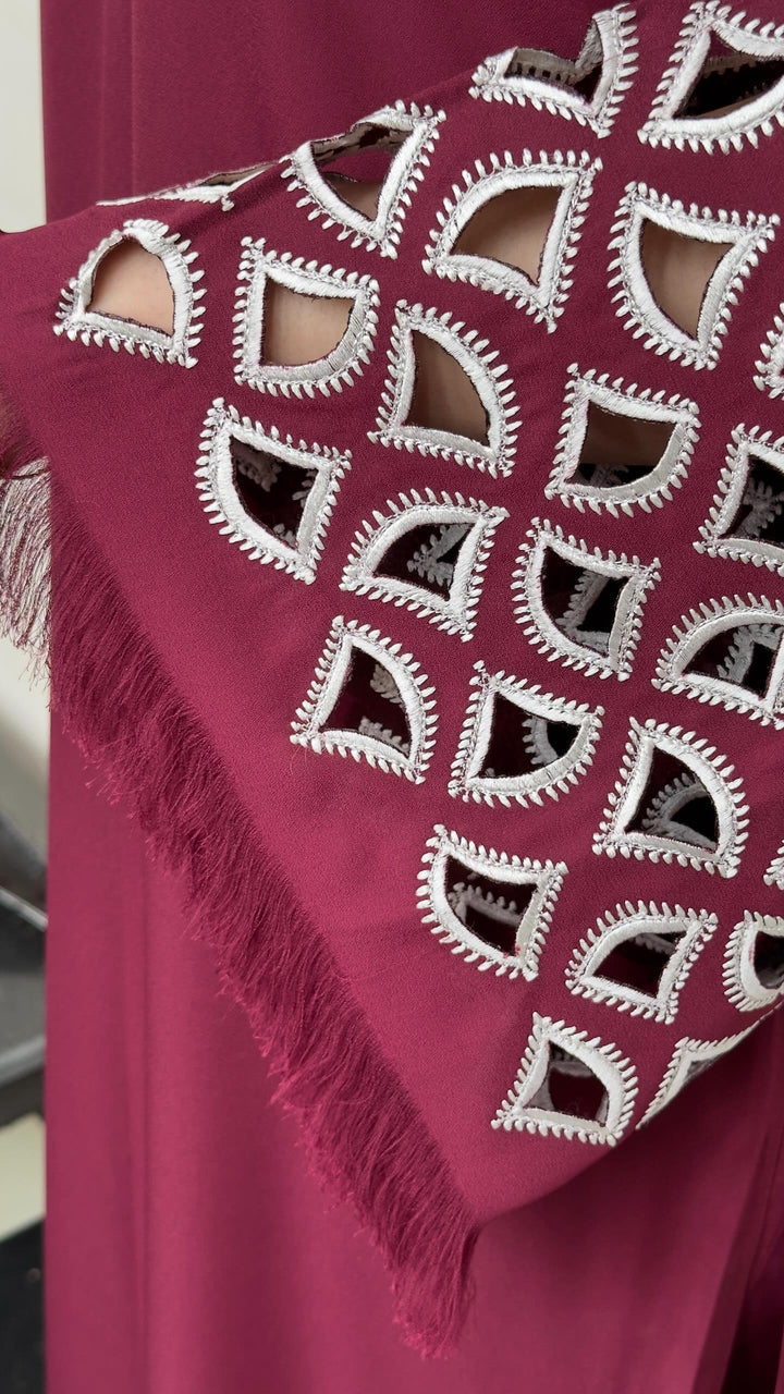 Maroon Embroidered two pc