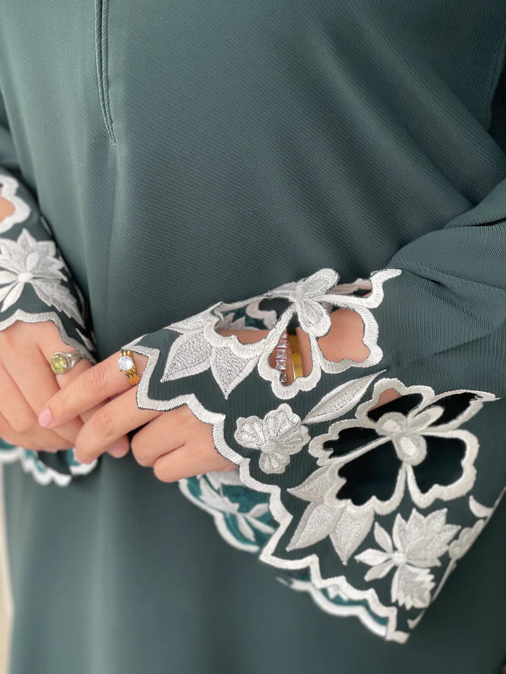 Dark Green Embroidered two pc