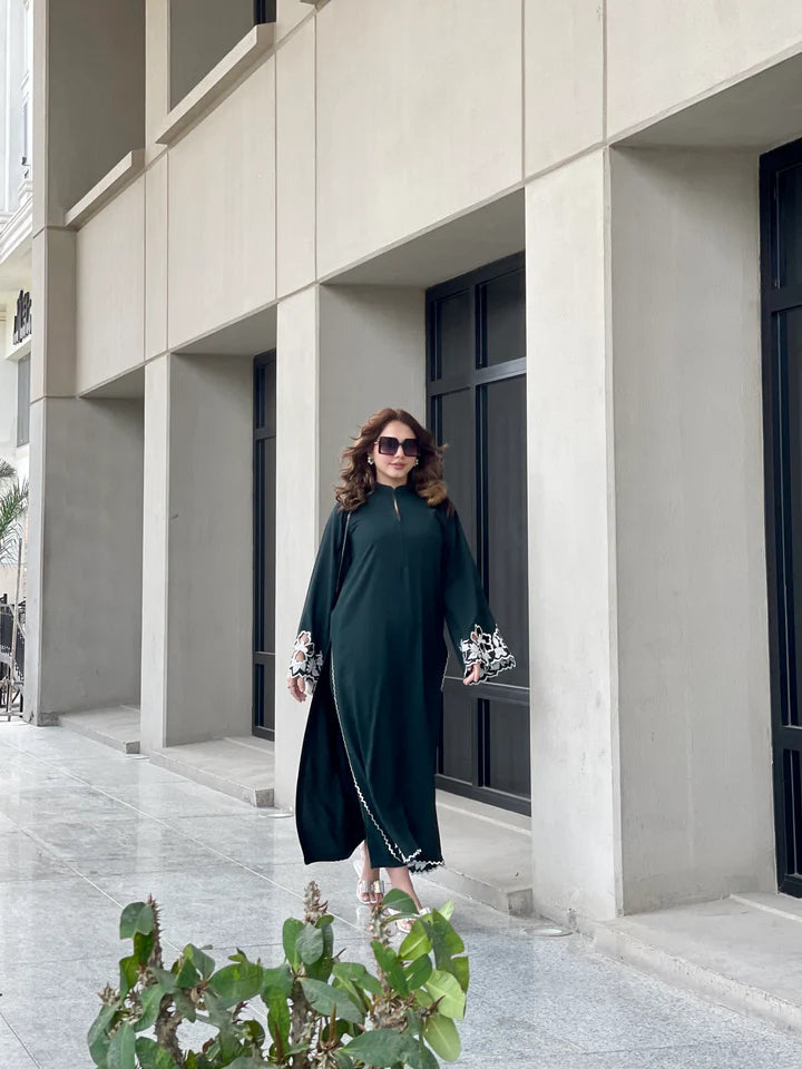 Dark Green Embroidered two pc