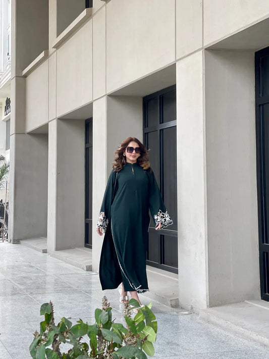 Dark Green Embroidered two pc