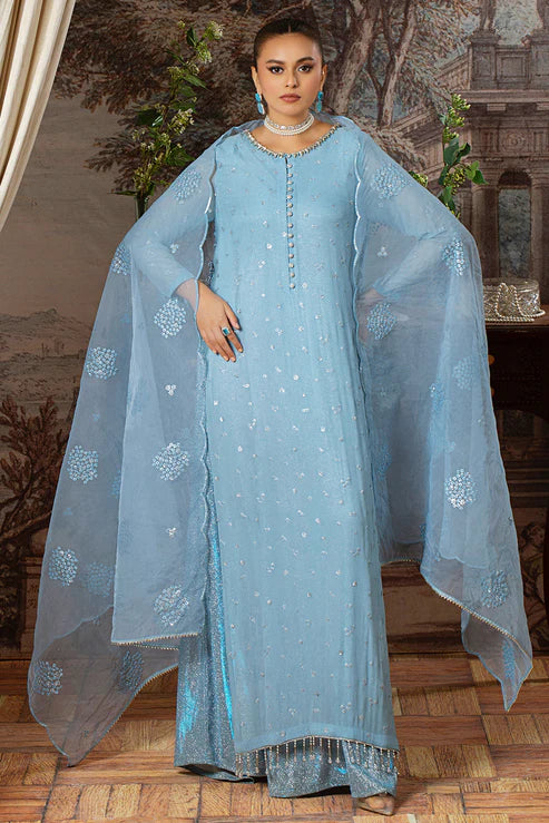 Embroidered Stretchy Woven Shimmer Shimmer Suit RS5654