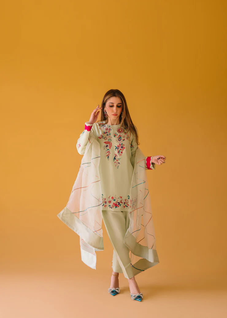 Fully embroidered 3p dress