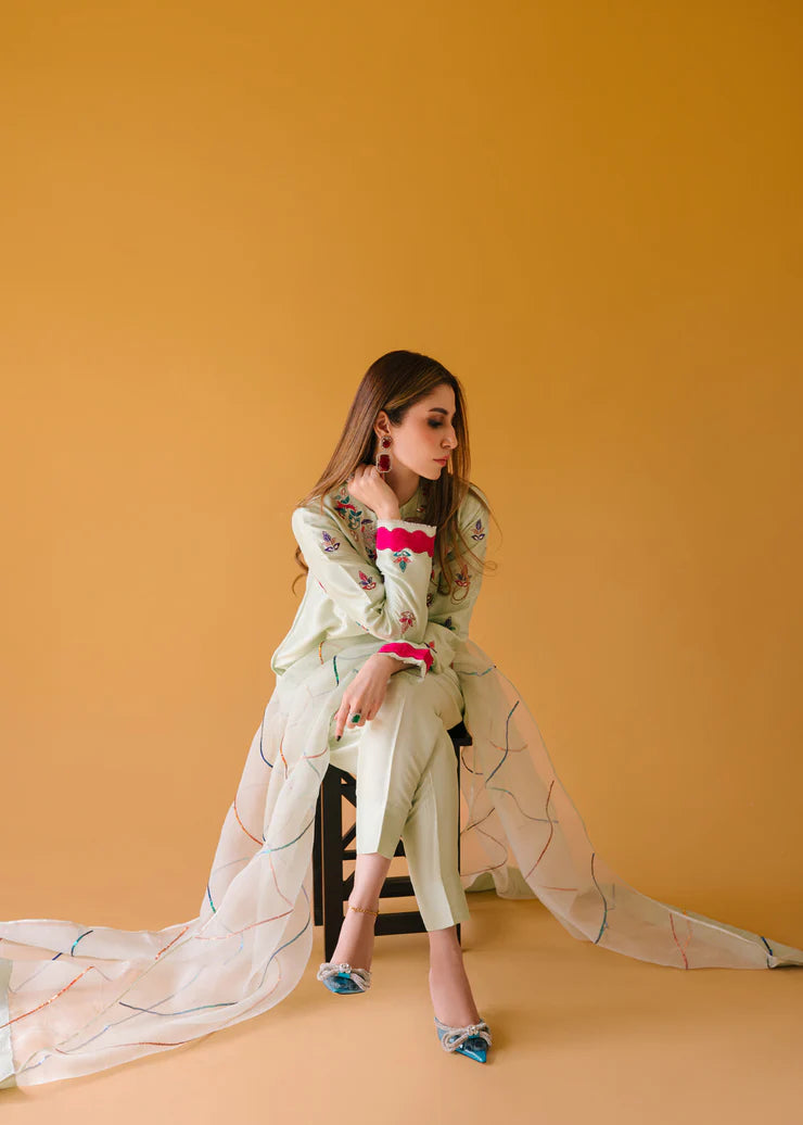 Fully embroidered 3p dress
