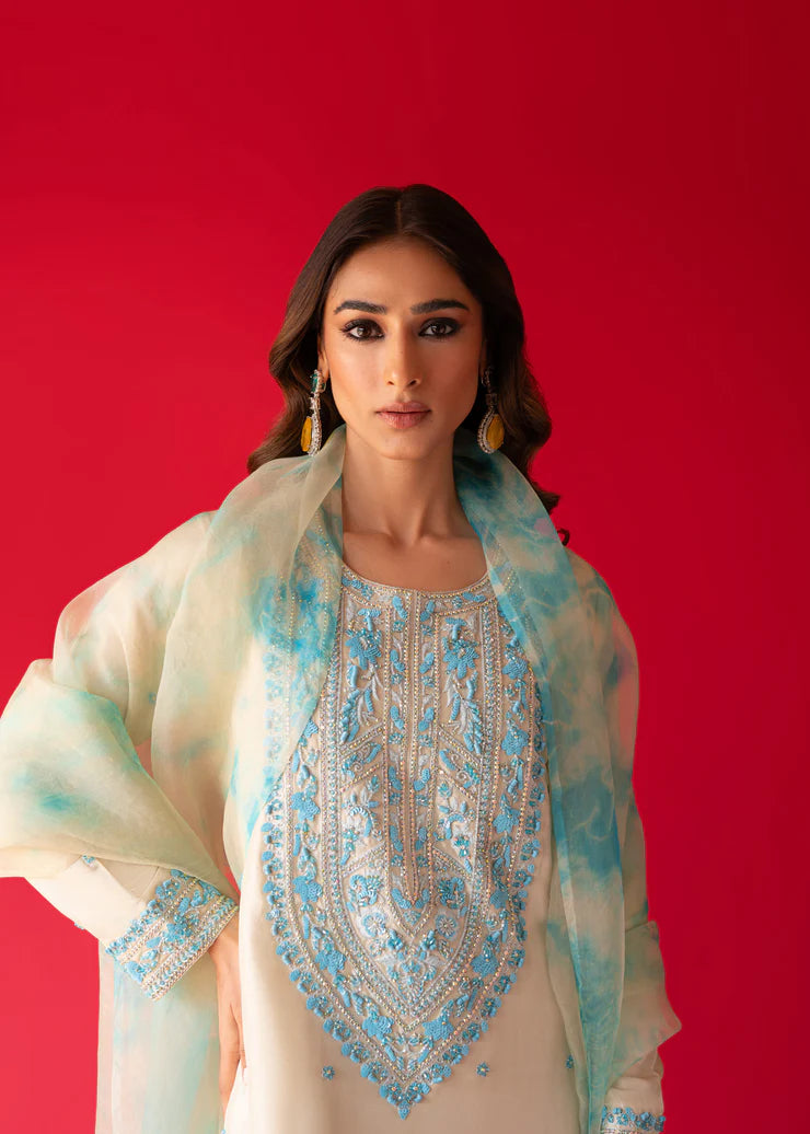 Fully Embroidered 3p Dress