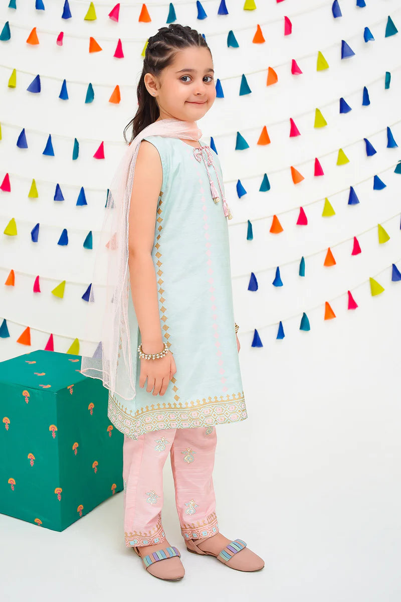 Cotton Silk Printed 3 Pc Suit