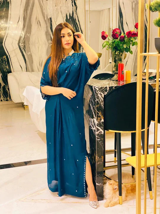 Teal blue caftan