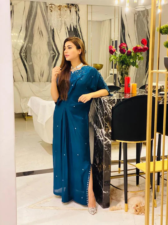 Teal blue caftan