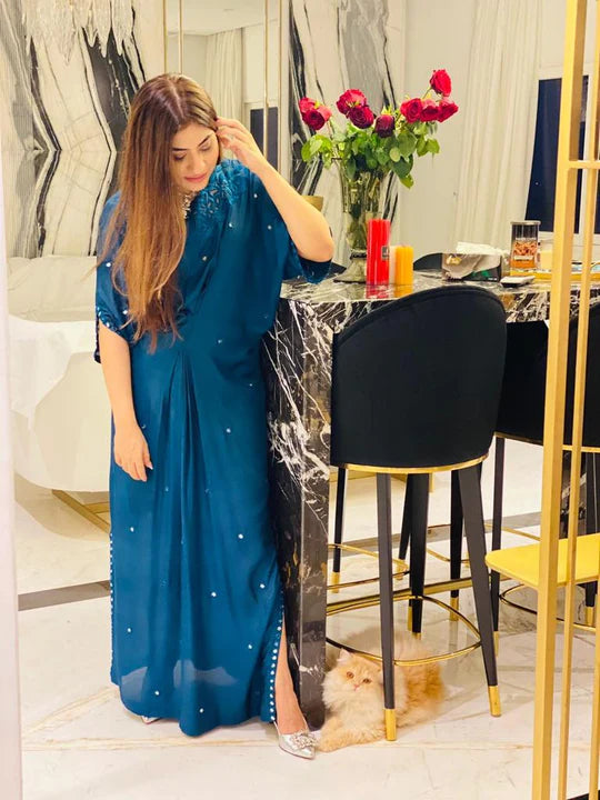 Teal blue caftan