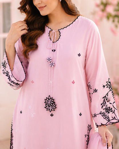 Blush Pink Embroidered