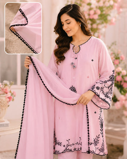 Blush Pink Embroidered