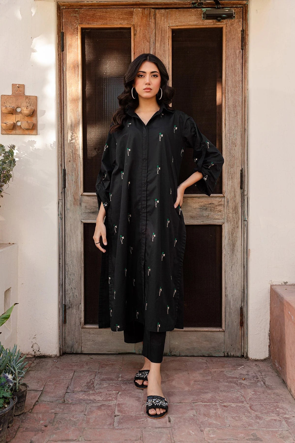 Black Embroidered Dress