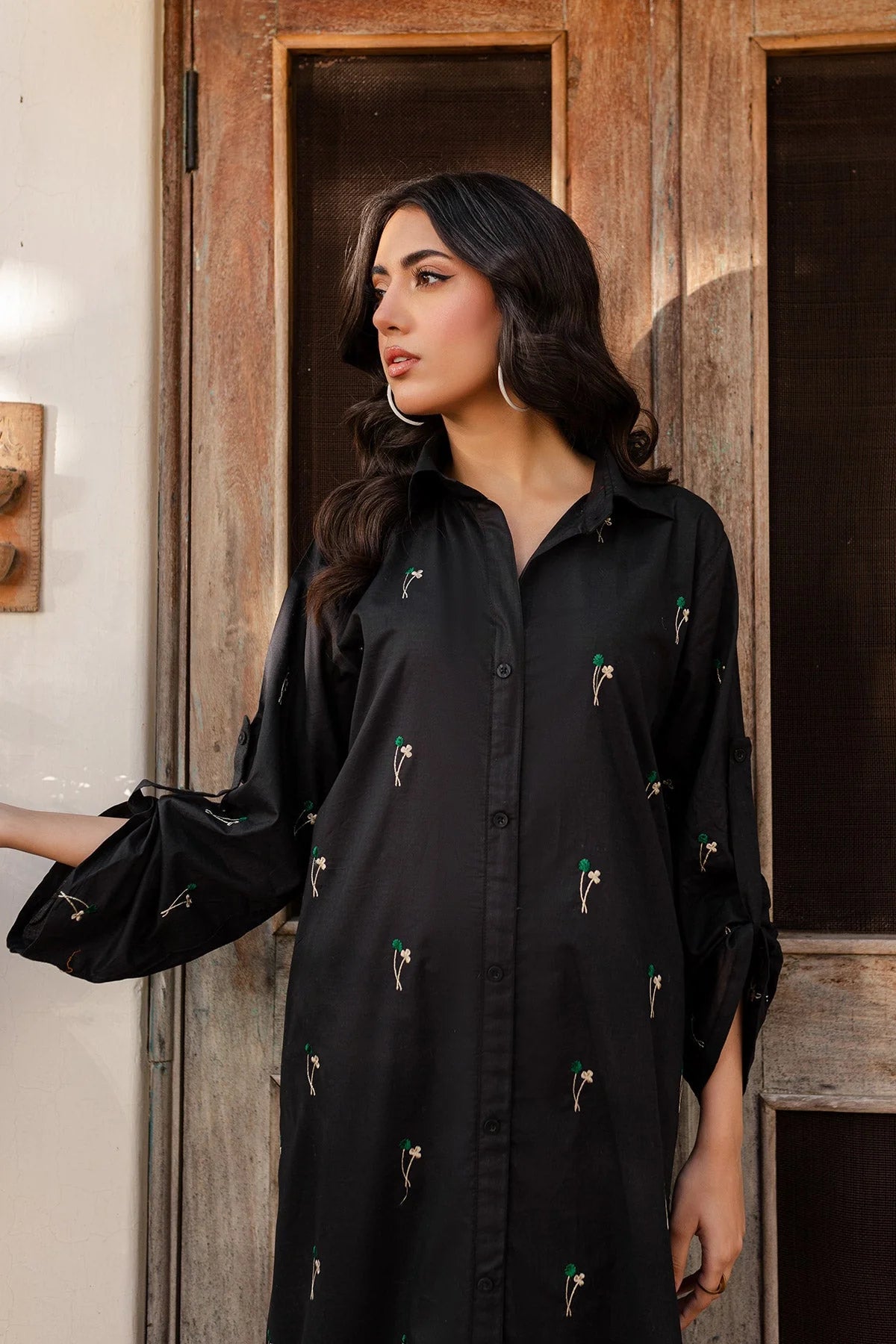 Black Embroidered Dress