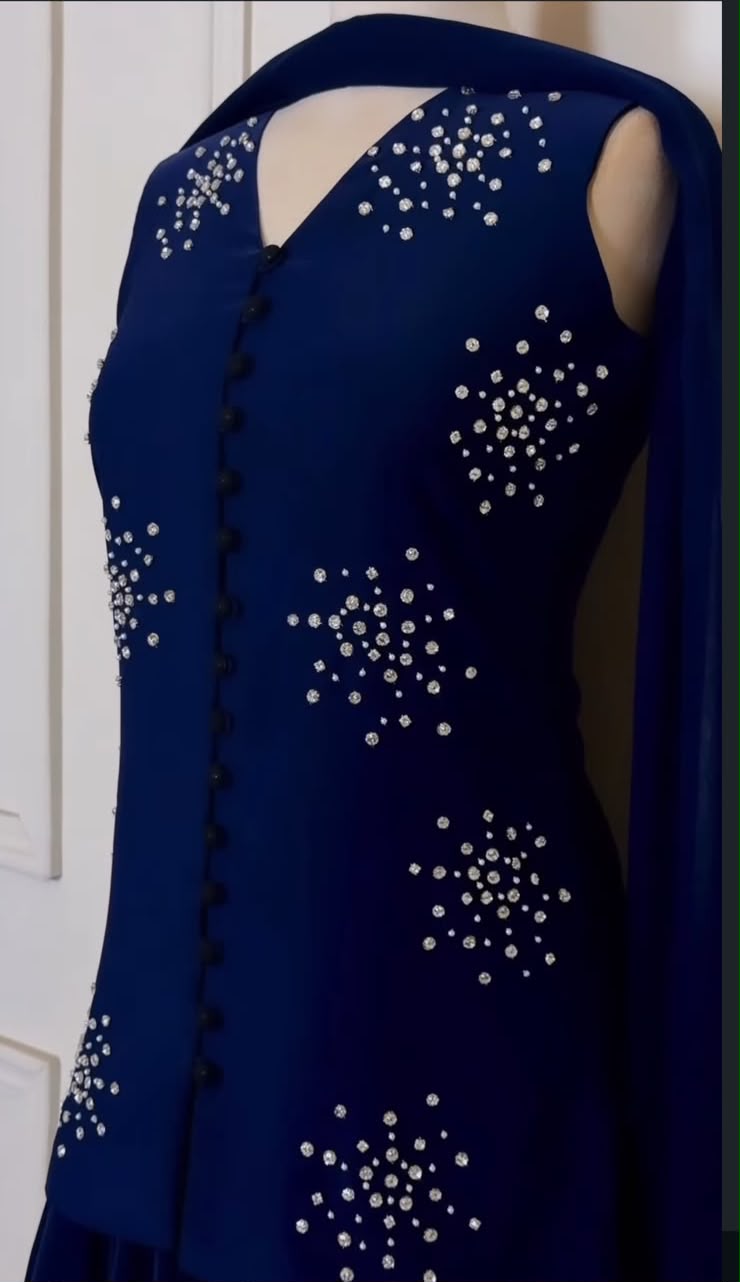 Royal Blue Embellished 3-Piece Suit