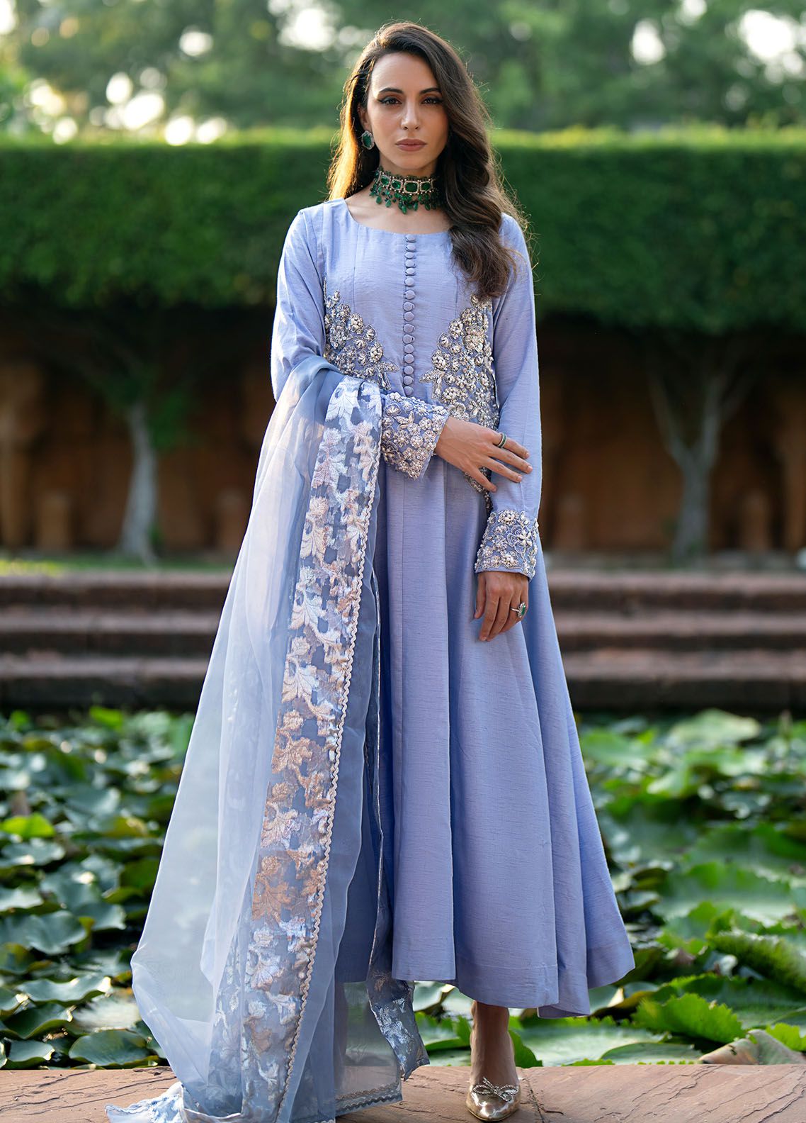 Pret Embroidered Raw Silk 3 Piece Suit Voila