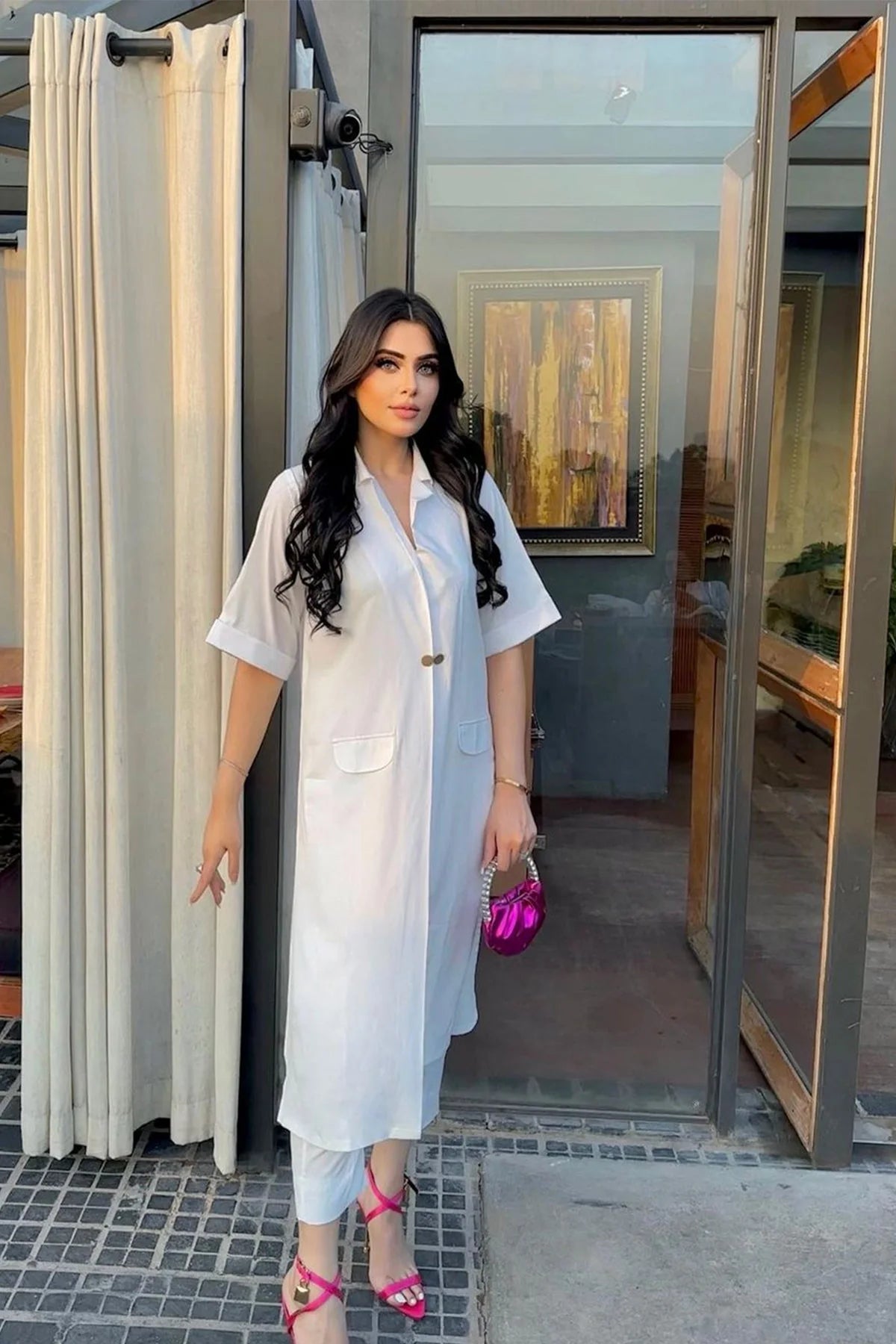 Stylish White Grip Dress