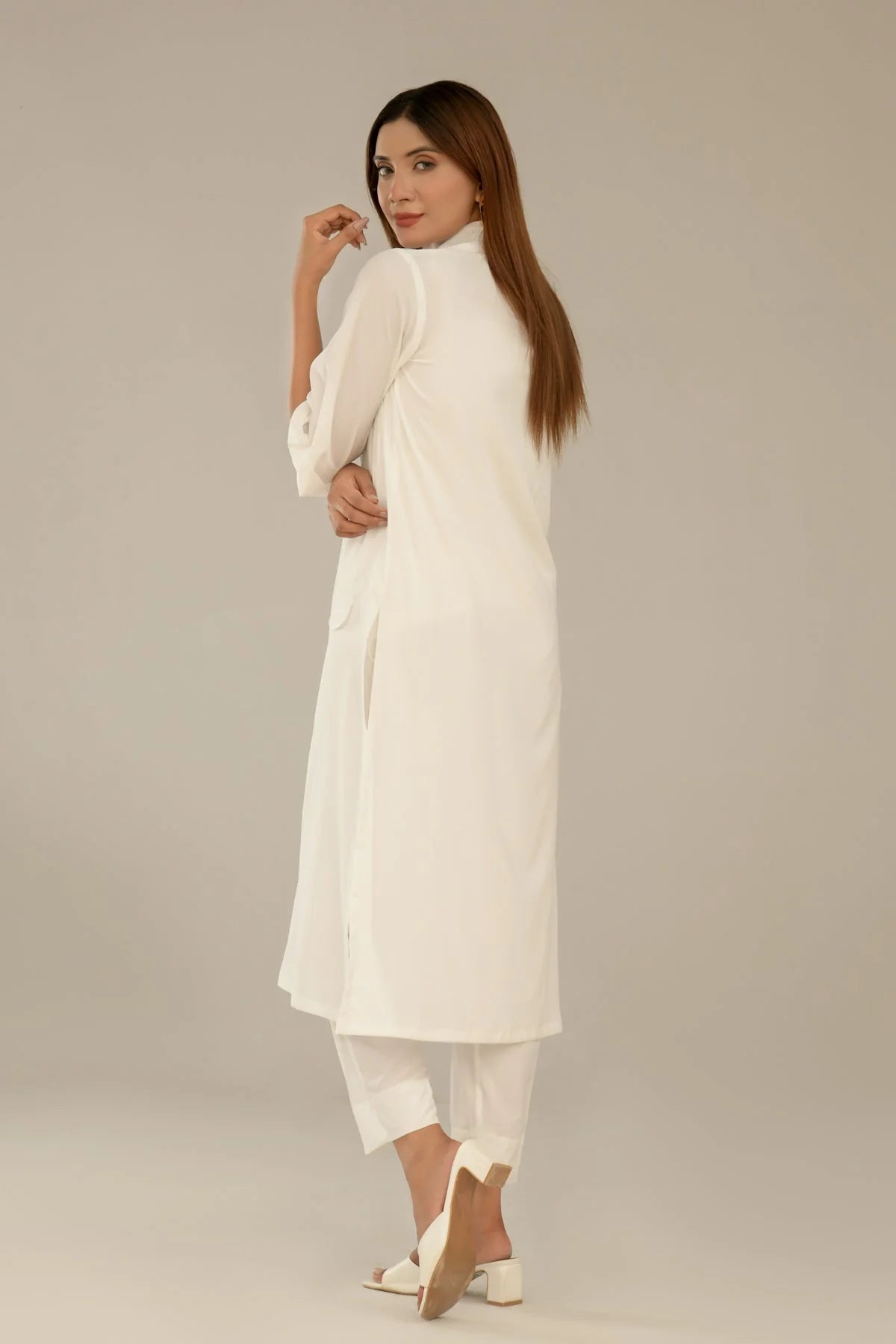 Stylish White Grip Dress