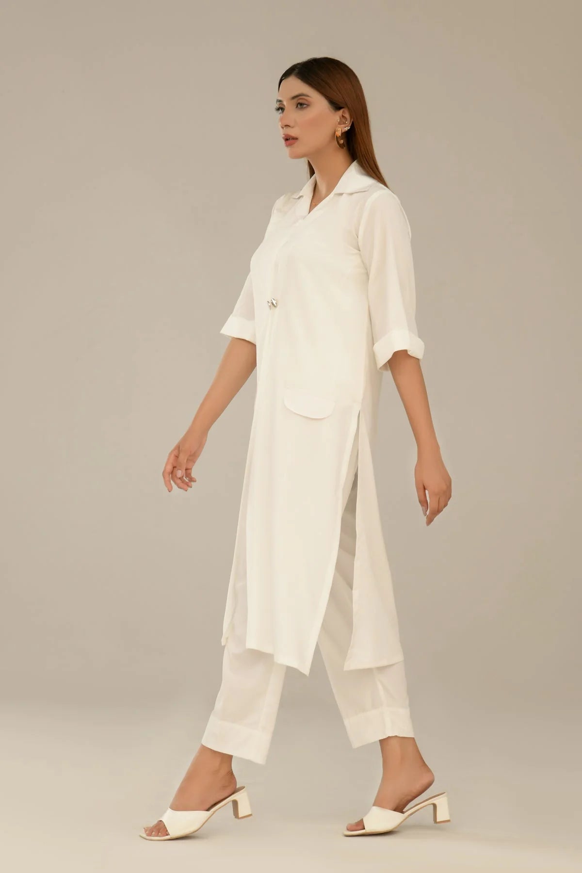 Stylish White Grip Dress