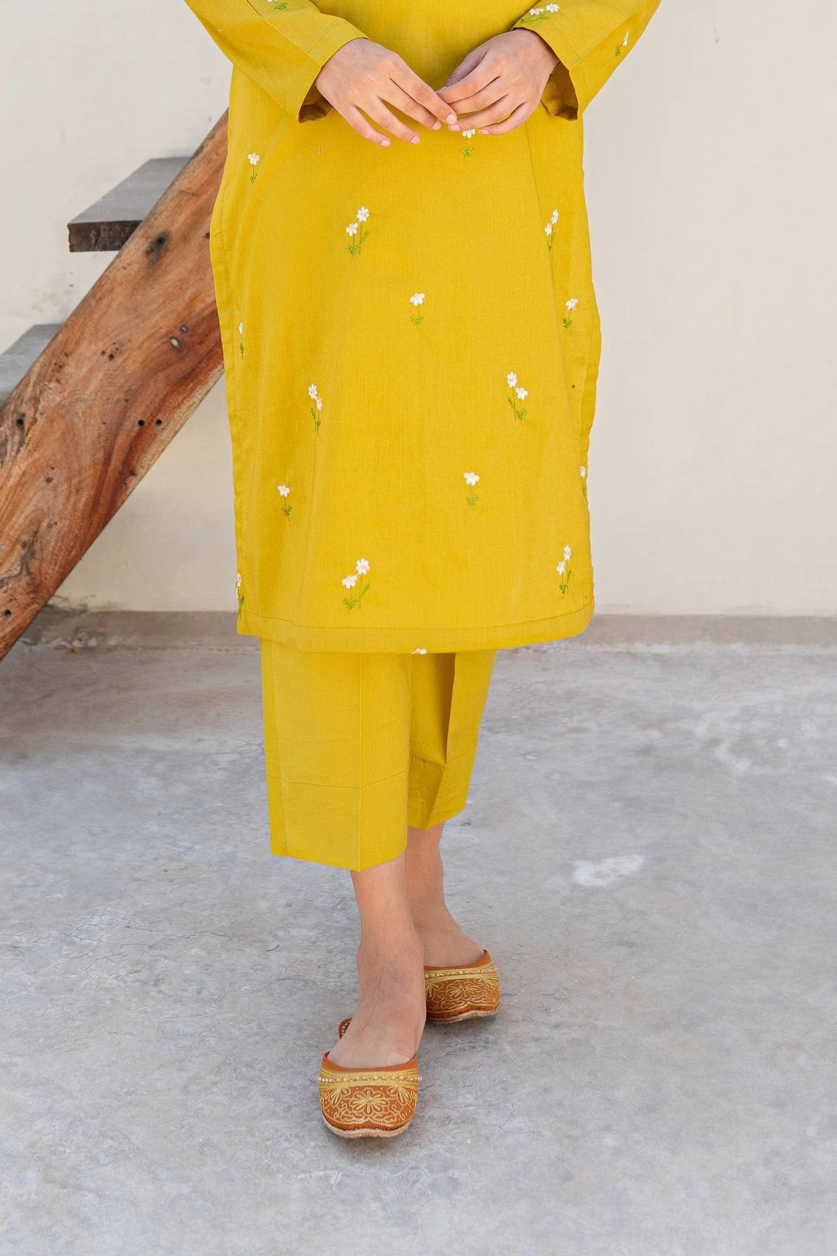 Lime Green Embroidered Dress