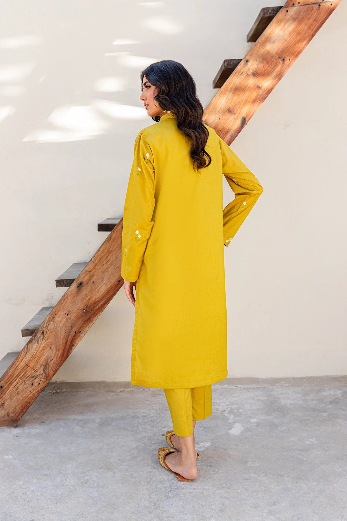Lime Green Embroidered Dress