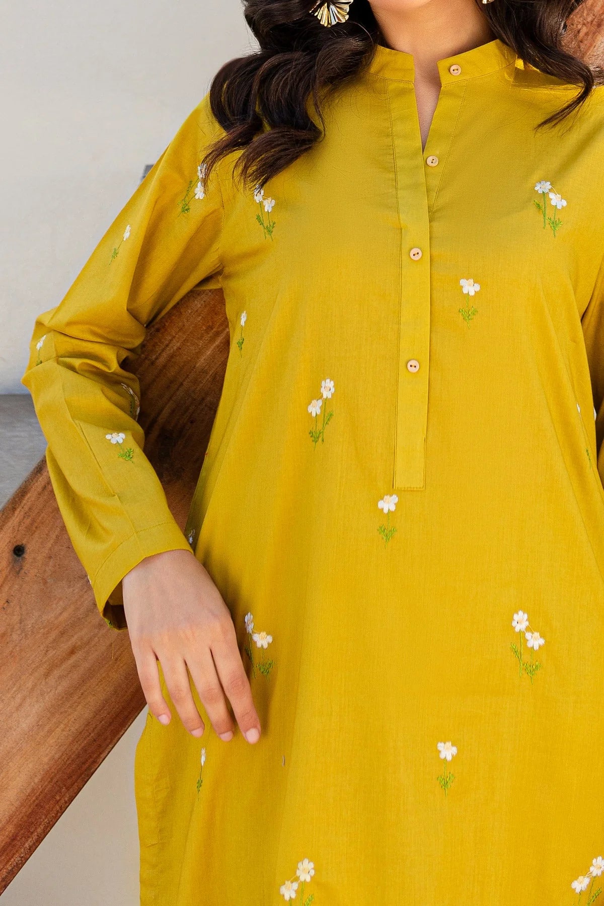 Lime Green Embroidered Dress